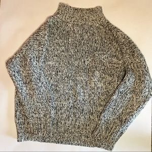 Susann D Vintage Chunky Knit Sweater Thick Size Large L Pullover Black White
